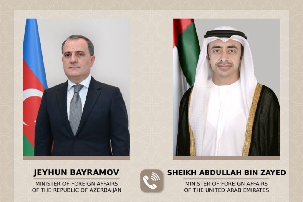 Azərbaycan və BƏƏ XİN rəhbərləri Azərbaycana qarşı həyata keçirilmiş dron hücumlarını müzakirə edib