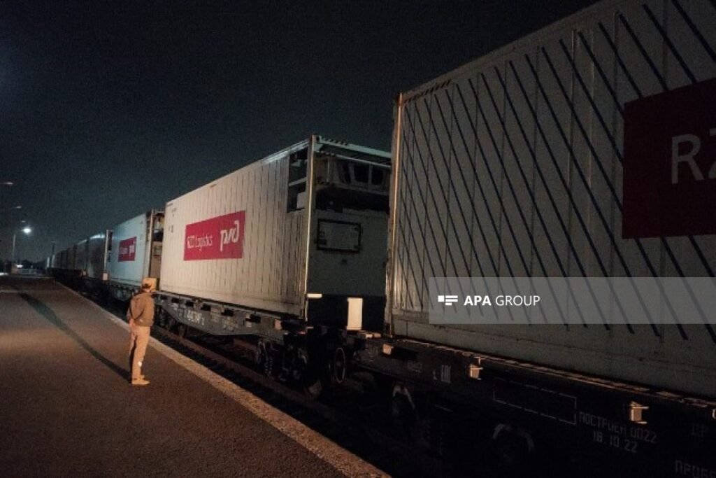 Rusiyadan İrana qatarla göndərilən humanitar yardım Astara stansiyasına çatıb – FOTO