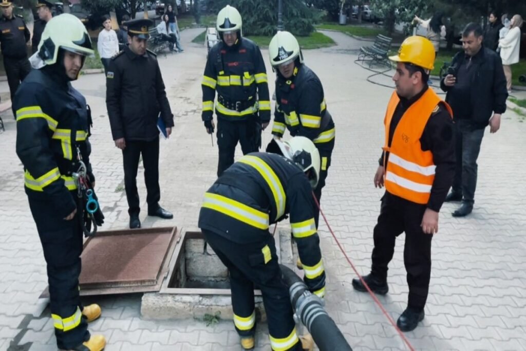 FHN Gəncədə şərti yanğın təlimi keçirib, nöqsanlar aşkar olub – FOTO – VİDEO