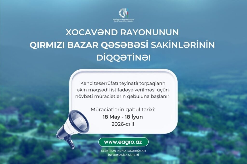 Qırmızı bazar qəsəbəsində torpaqların istifadəsi üçün növbəti müraciət qəbuluna başlanılır