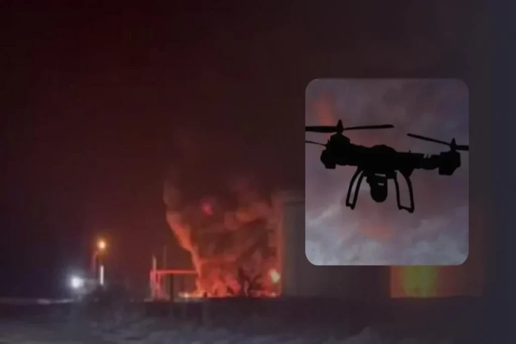 Rusiyanın Saratov şəhərindəki neft emalı zavodunda dron zərbəsi nəticəsində yanğın olub