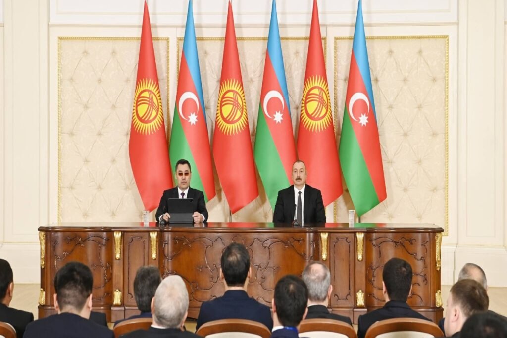 Azərbaycan və Qırğızıstan prezidentləri mətbuata bəyanatlarla çıxış edirlər