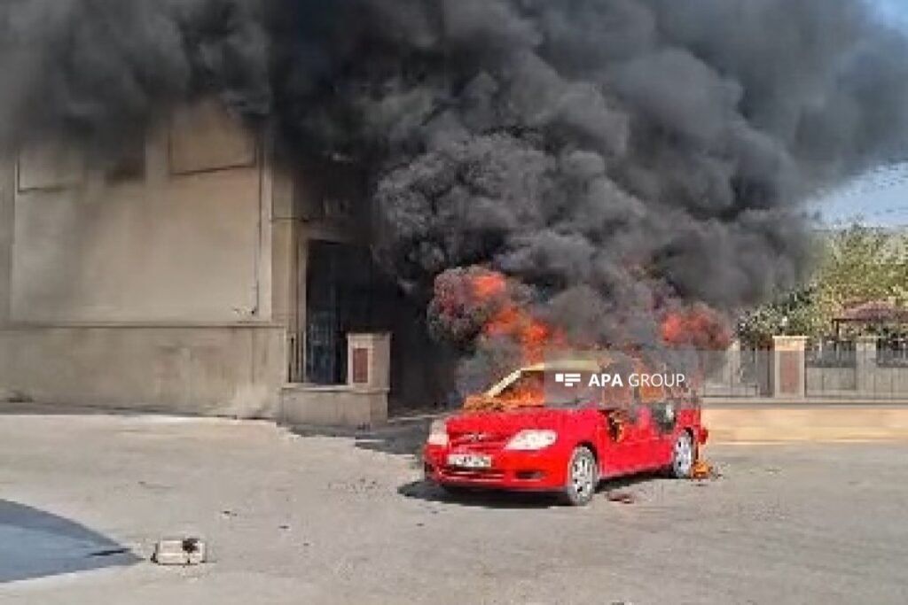 Yevlaxda yanacaqdoldurma məntəqəsində yanğın olub – FOTO