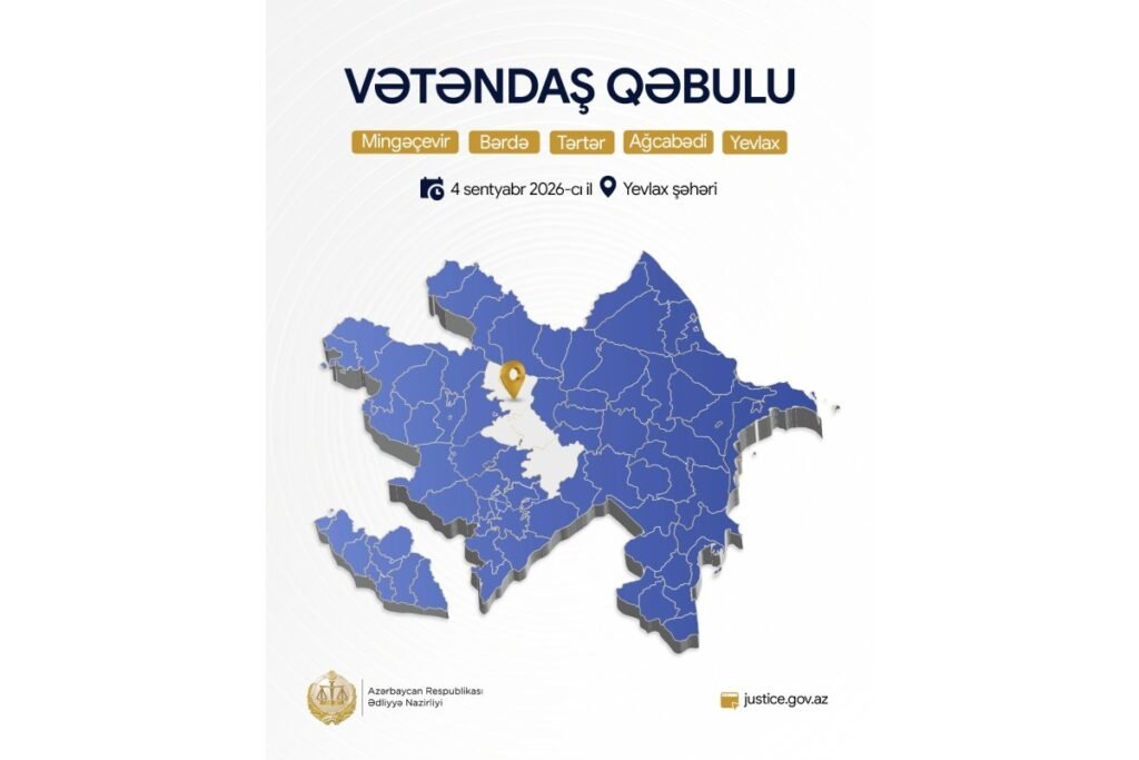 Ədliyyə naziri Yevlaxda vətəndaşları qəbul edəcək