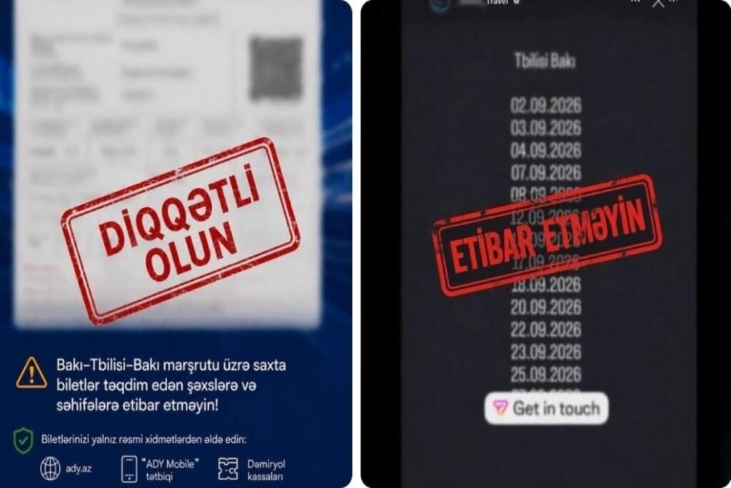 ADY Bakı–Tbilisi–Bakı qatarına saxta bilet satışı ilə bağlı xəbərdarlıq edib