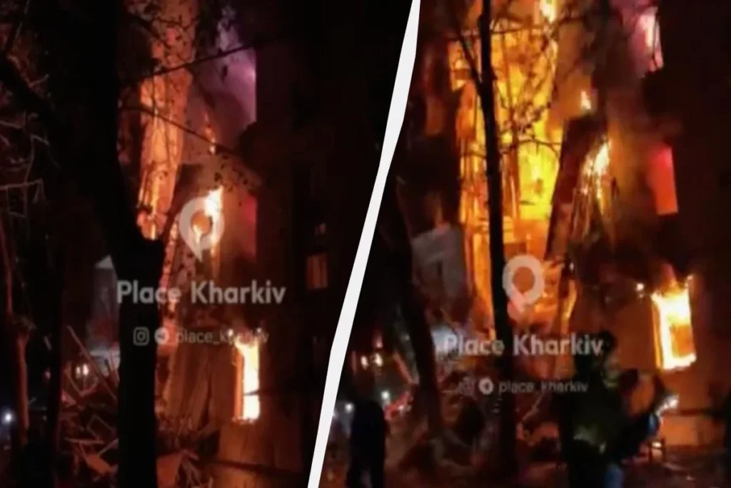Rusiya Xarkova hücum edib, çoxmərtəbəli yaşayış binasının bir girişi çöküb